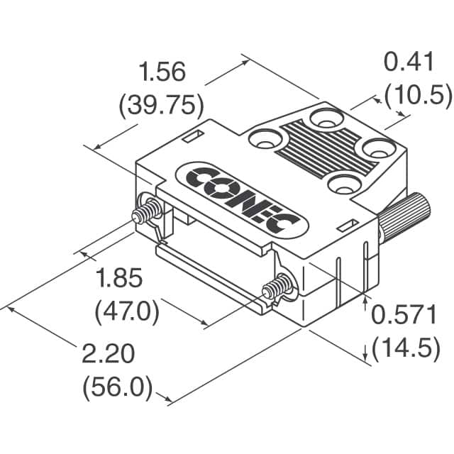 165X10929XE Conec  Carcasas traseras para conectores D-Sub en forma de D
